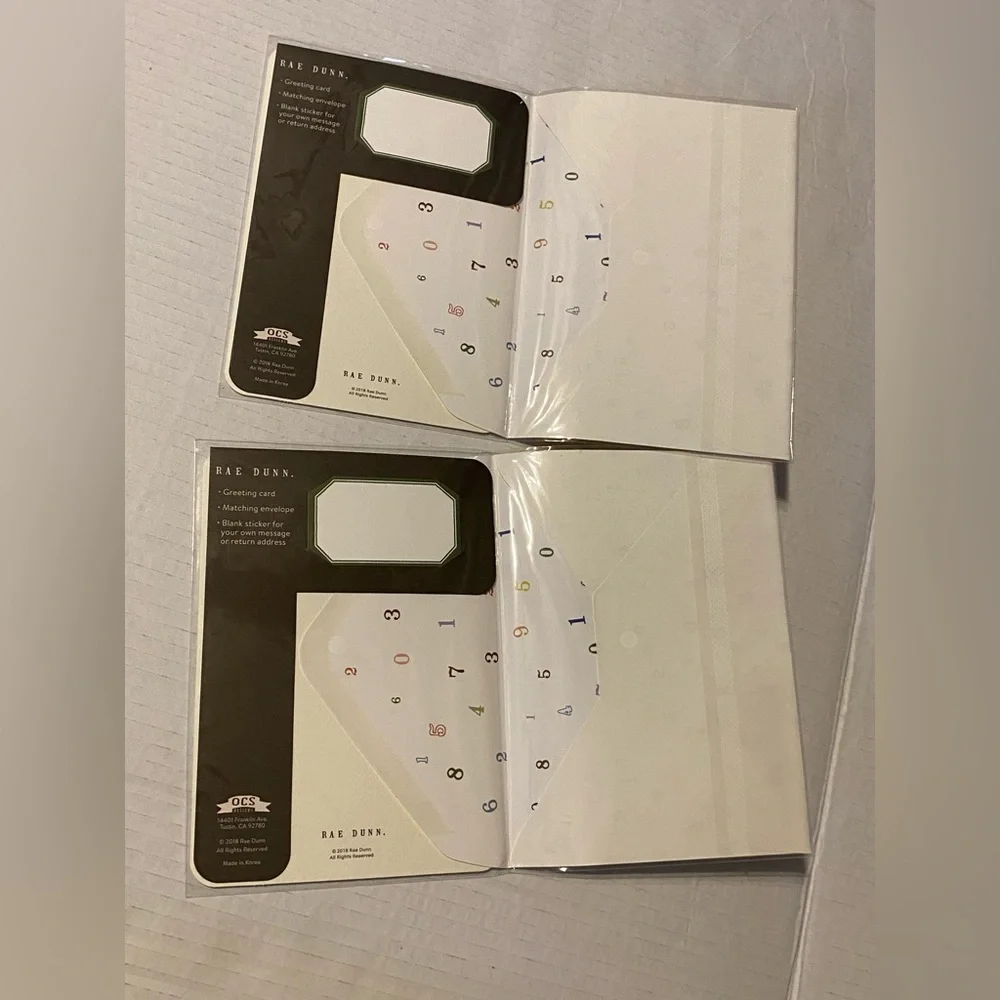 2 Rae Dunn 'Best Day Ever' blank Celebration Cards